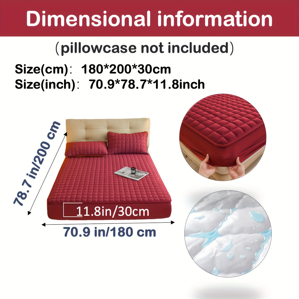1pc Deluxe Hypoallergenic Mattress Protector - Deep Pocket, Quilted, Waterproof and Soft, for Comfortable Sleep in Bedroom or Guest Room