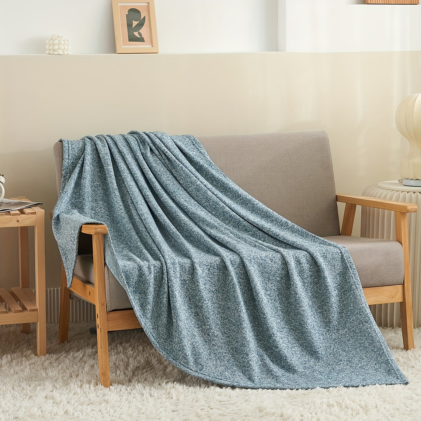 Sweatshirt Blanket Set TWIN (1blanket with 1 sham)/QUEEN (1blanket with 2 shams)/King (1blanket with 2 shams) 300GSM for Jersey Knit Thin Soft Breathable Blanket Set Brings a Stylish Appearance to Bedroom Living Room Couches for all year roud