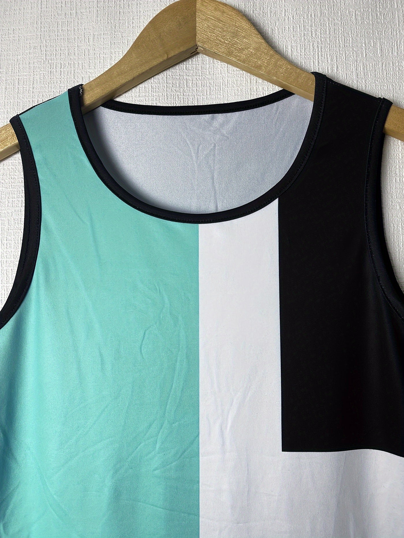 Vibrant Color Block Pencil Dress - Elegant Crew Neck, Sleeveless, Bodycon Fit, Women's Clothing for Work, Date Night, or Everyday Wear