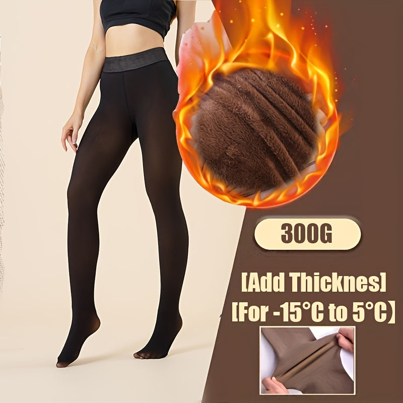 Cozy Thermal Tights for Women - Soft Fleece-Lined, High-Waist, Elastic Leggings for Warmth and Comfort - Perfect for Fall and Winter Seasons