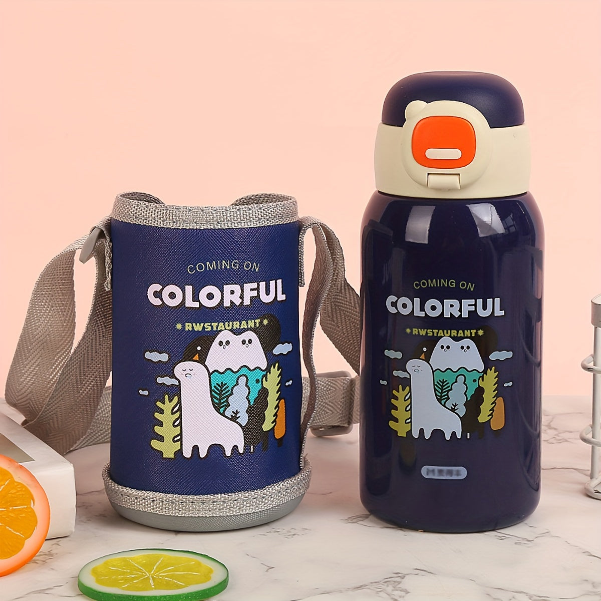 1pc Cartoon Vacuum Insulated Water Bottle - Cups & Mugs - 500ml 304 Stainless Steel Thermal Flask for Hot and Cold Drinks, Summer Winter Travel Drinkware, Unique Gift Idea for Friends and Family