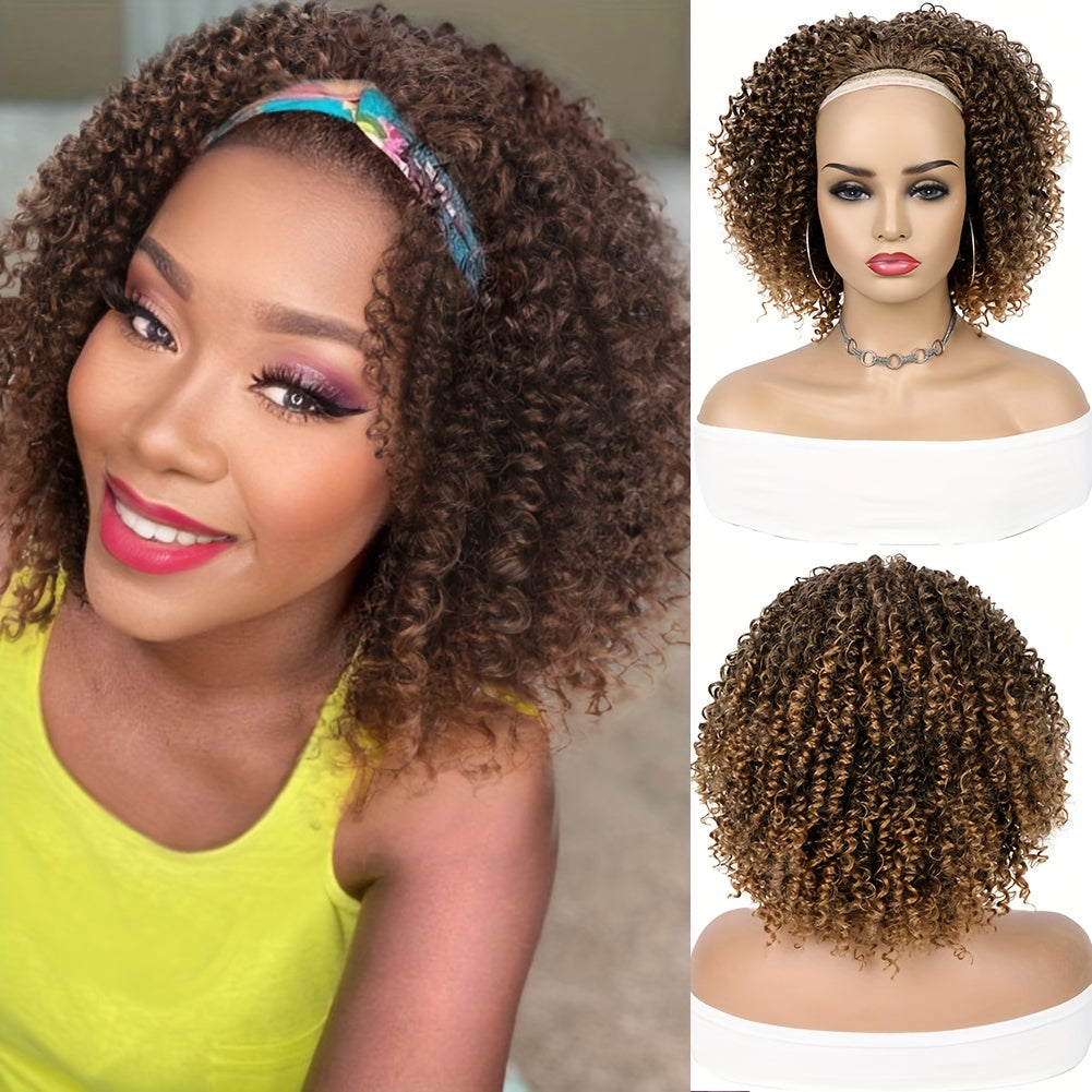 Radiant Purple Kinky Curly Bob Wig - Heat Resistant Synthetic Hair - Half Wigs for Fashionable Women - Effortless Style, High-Temperature Safe