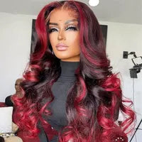 Perruque Pink full lace front wigs Transparent HD Lace Body Wave Wig natural hairline simulation human hair wigs for women