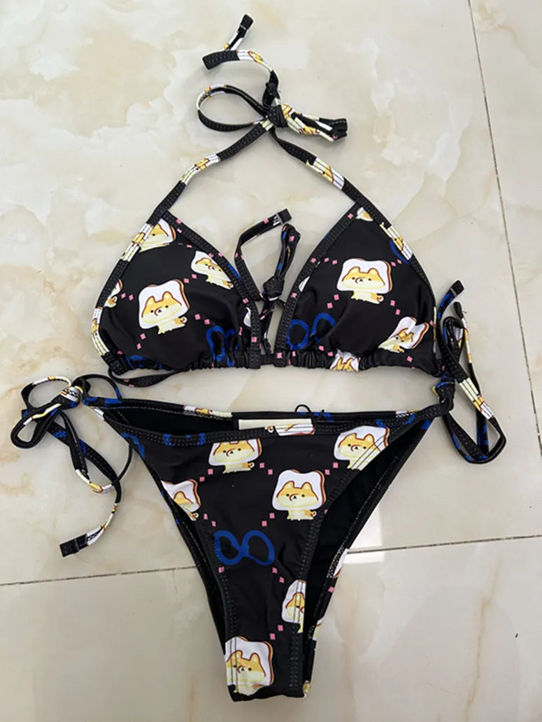 Women Black One Piece Swimwear Designer Padded Bikinis ss Summer Beach Swim Biquinis Letter Print Vacation Hot Spring Bathing Suit #3288