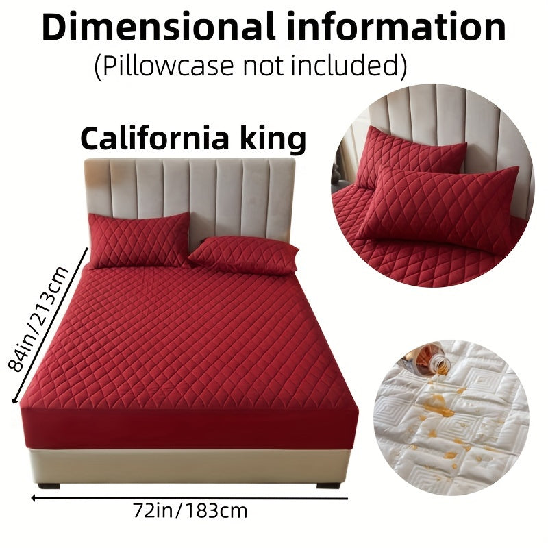 1pc Solid Color Luxurious Mattress Protector - Waterproof, Soft & Cozy Cover - Non-slip All-inclusive Guest Room Bedding - Excludes Pillowcase & Pillow Insert