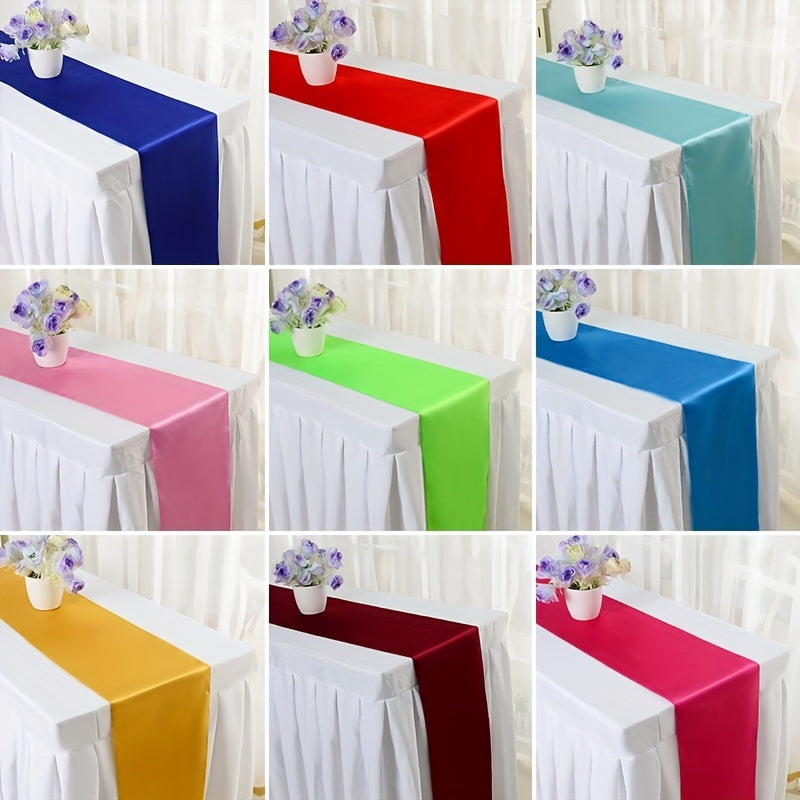 1pc, Stain Table Runner, Color Ding Table Runner, Wedding Banquet Birthday Party Table Decoration, Simple Solid Color Table Runner, Room Decor, Dining Table Decor