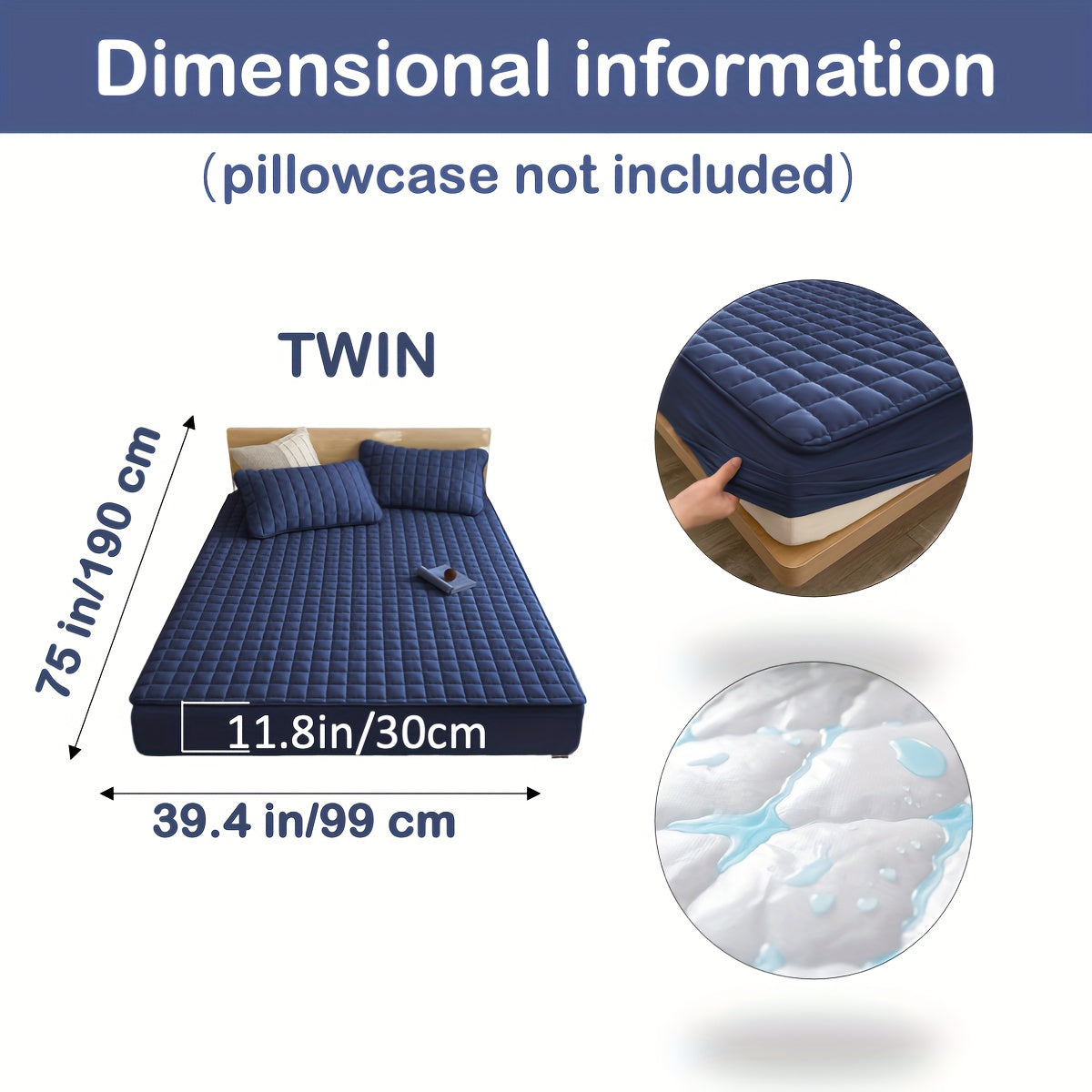 1pc Deluxe Hypoallergenic Mattress Protector - Deep Pocket, Quilted, Waterproof and Soft, for Comfortable Sleep in Bedroom or Guest Room