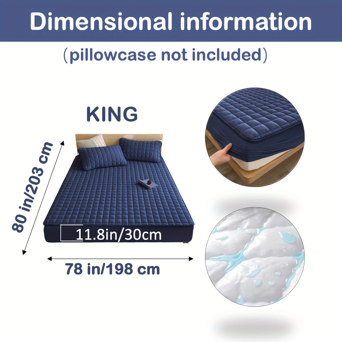 1pc Deluxe Hypoallergenic Mattress Protector - Deep Pocket, Quilted, Waterproof and Soft, for Comfortable Sleep in Bedroom or Guest Room