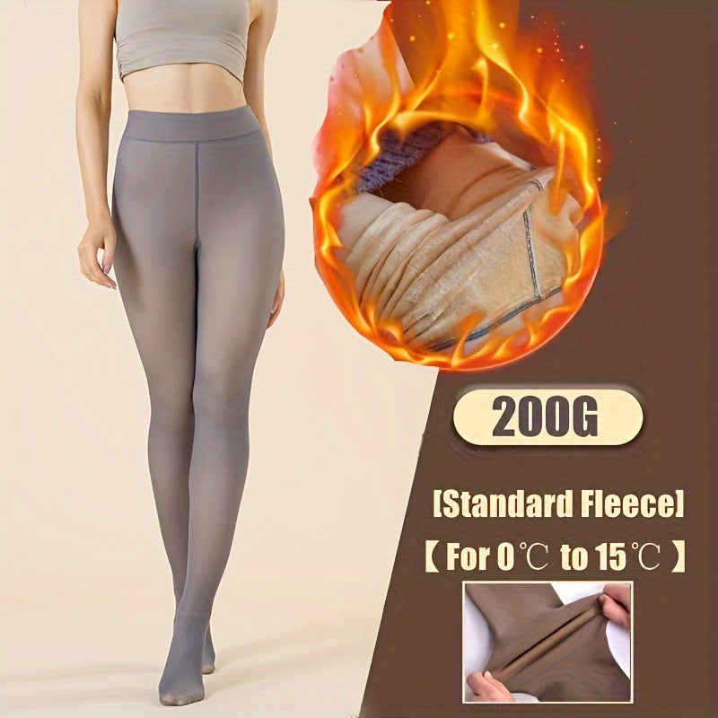 Cozy Thermal Tights for Women - Soft Fleece-Lined, High-Waist, Elastic Leggings for Warmth and Comfort - Perfect for Fall and Winter Seasons