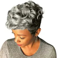 Synthetic Wigs Short Pixie Wigs for Black Women Short Black Curly Pixie Wigs Synthetic Hair Wigs for Black Women Natural Wavy Black Pixie Cut 240329