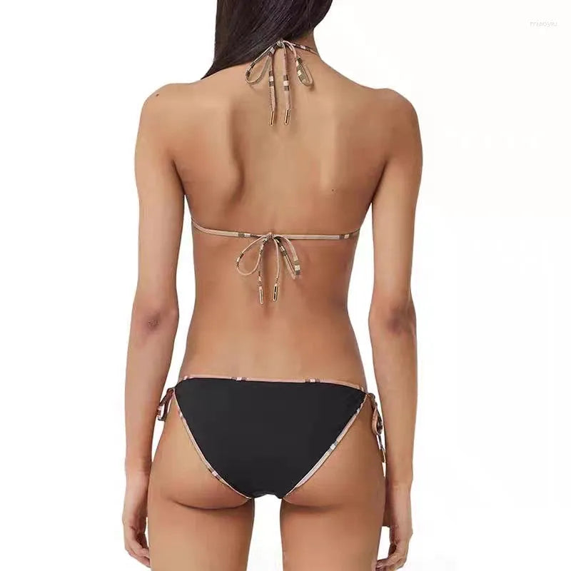 Women's Swimwear Classic Plaid Bikini Women Swimsuit Set Designer Brand Fashion Sexy Elegant Beach Thong Female Summer Clothing