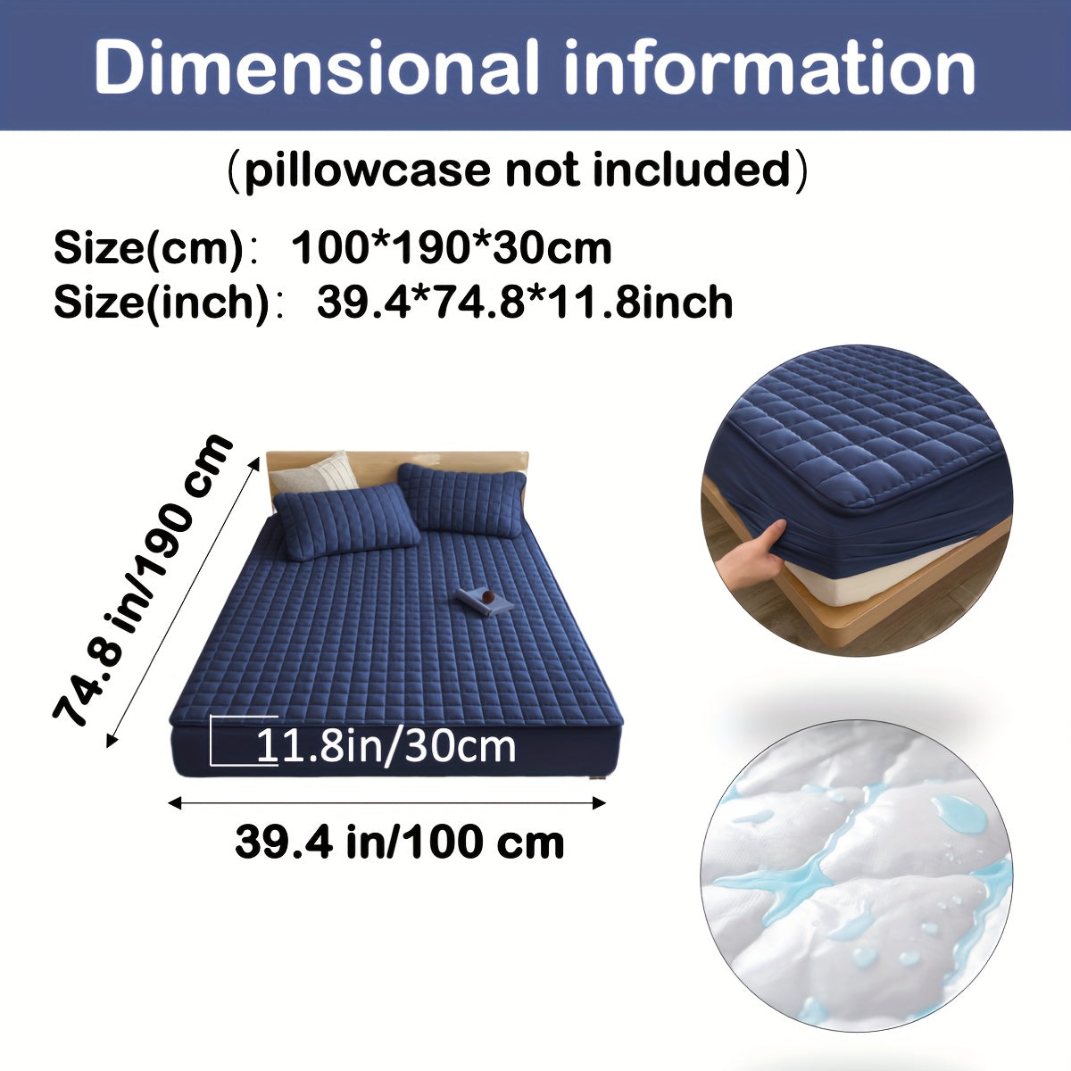 1pc Deluxe Hypoallergenic Mattress Protector - Deep Pocket, Quilted, Waterproof and Soft, for Comfortable Sleep in Bedroom or Guest Room