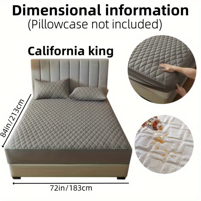 1pc Solid Color Luxurious Mattress Protector - Waterproof, Soft & Cozy Cover - Non-slip All-inclusive Guest Room Bedding - Excludes Pillowcase & Pillow Insert
