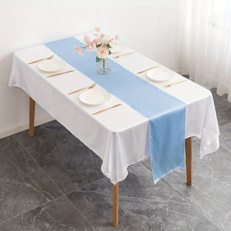 1pc, Stain Table Runner, Color Ding Table Runner, Wedding Banquet Birthday Party Table Decoration, Simple Solid Color Table Runner, Room Decor, Dining Table Decor