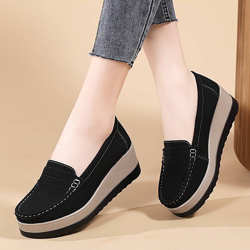 Stylish Womens Hollow Wedge Loafers - Breathable, Soft, and Comfortable Round Toe Slip-On Shoes with Casual Soft Sole for Outdoor and Daily Wear - Perfect for Spring and Summer