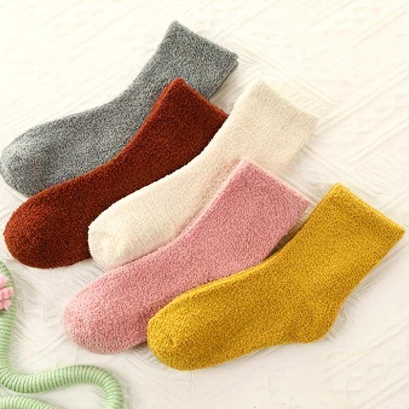 3pairs Boys Girls Kids Thickened Warm Socks For Winter, Loose Top Comfy Crew Socks, Children's Trendy Socks