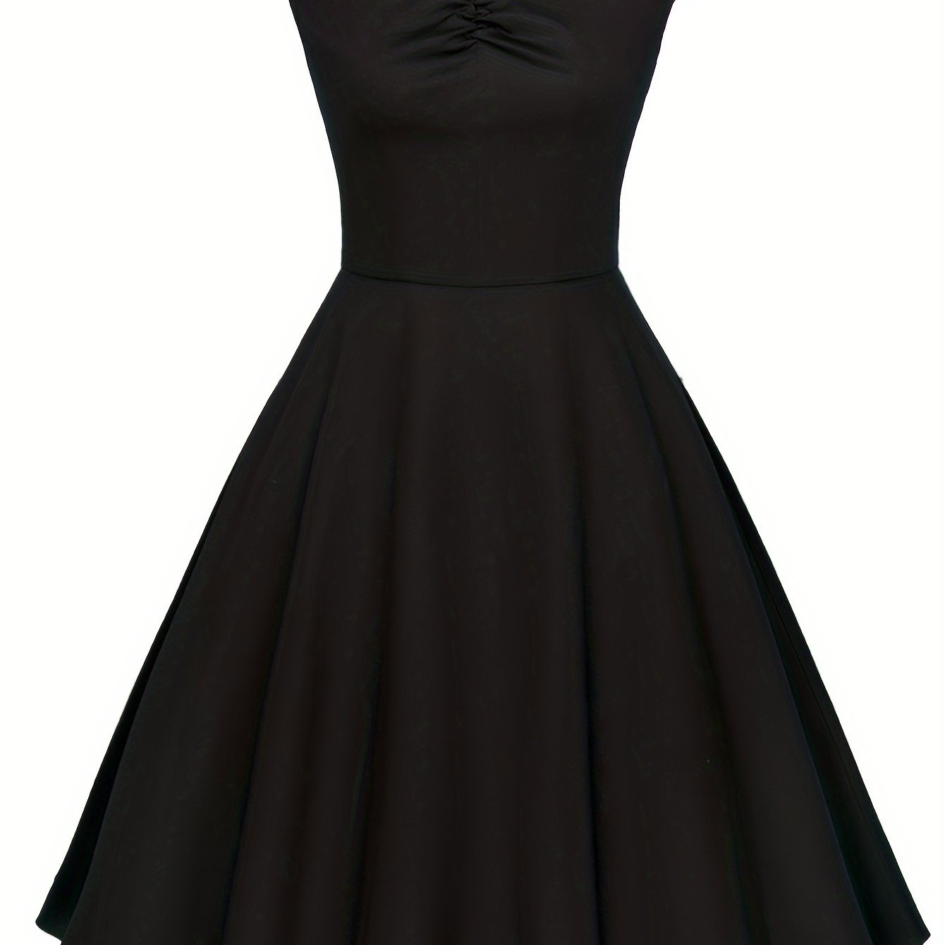 Vintage Short Sleeve Ruched Bridesmaid Dress - Fitted, Cotton, Micro Elasticity, Notched Collar, Solid Color - Hand Washable, Perfect for Wedding Party