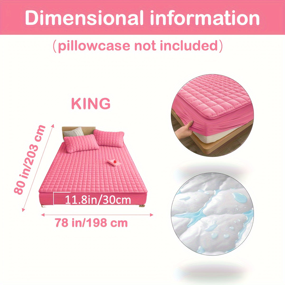 1pc Deluxe Hypoallergenic Mattress Protector - Deep Pocket, Quilted, Waterproof and Soft, for Comfortable Sleep in Bedroom or Guest Room