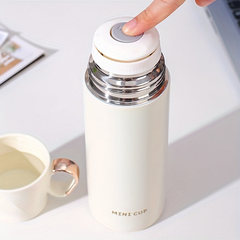1pc Mini Thermal Mug Stainless Steel Vacuum Insulated Bottle With Cup For Coffee Hot Drink And Cold Drink, Water Flask, Back To School Supplies