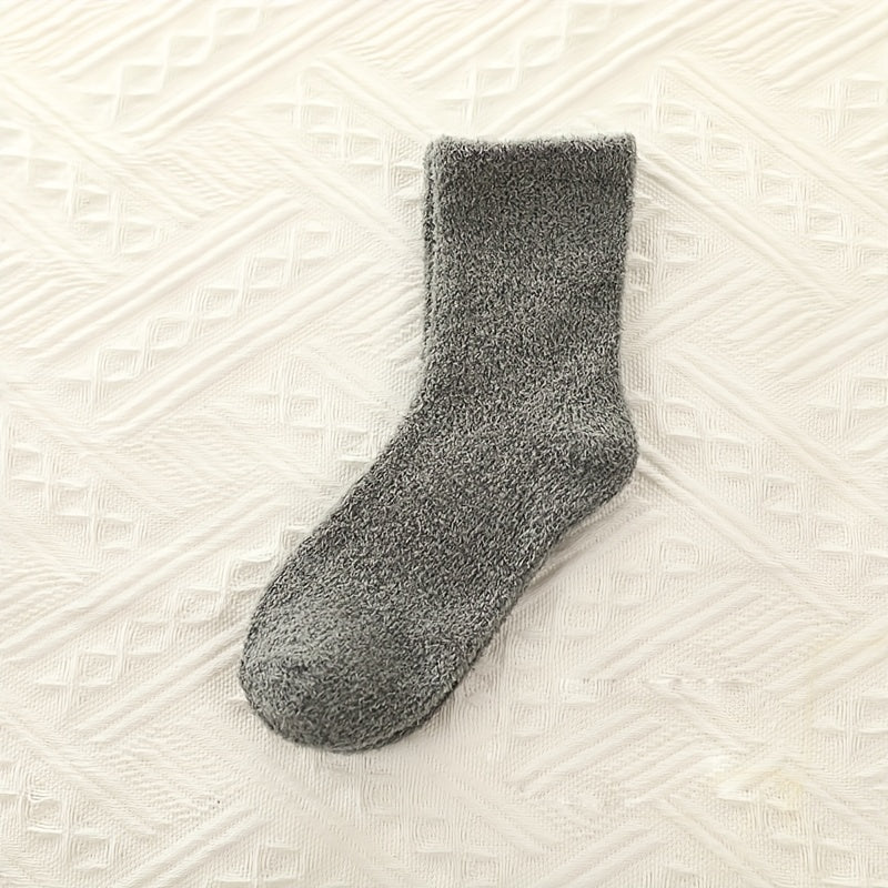 3pairs Boys Girls Kids Thickened Warm Socks For Winter, Loose Top Comfy Crew Socks, Children's Trendy Socks