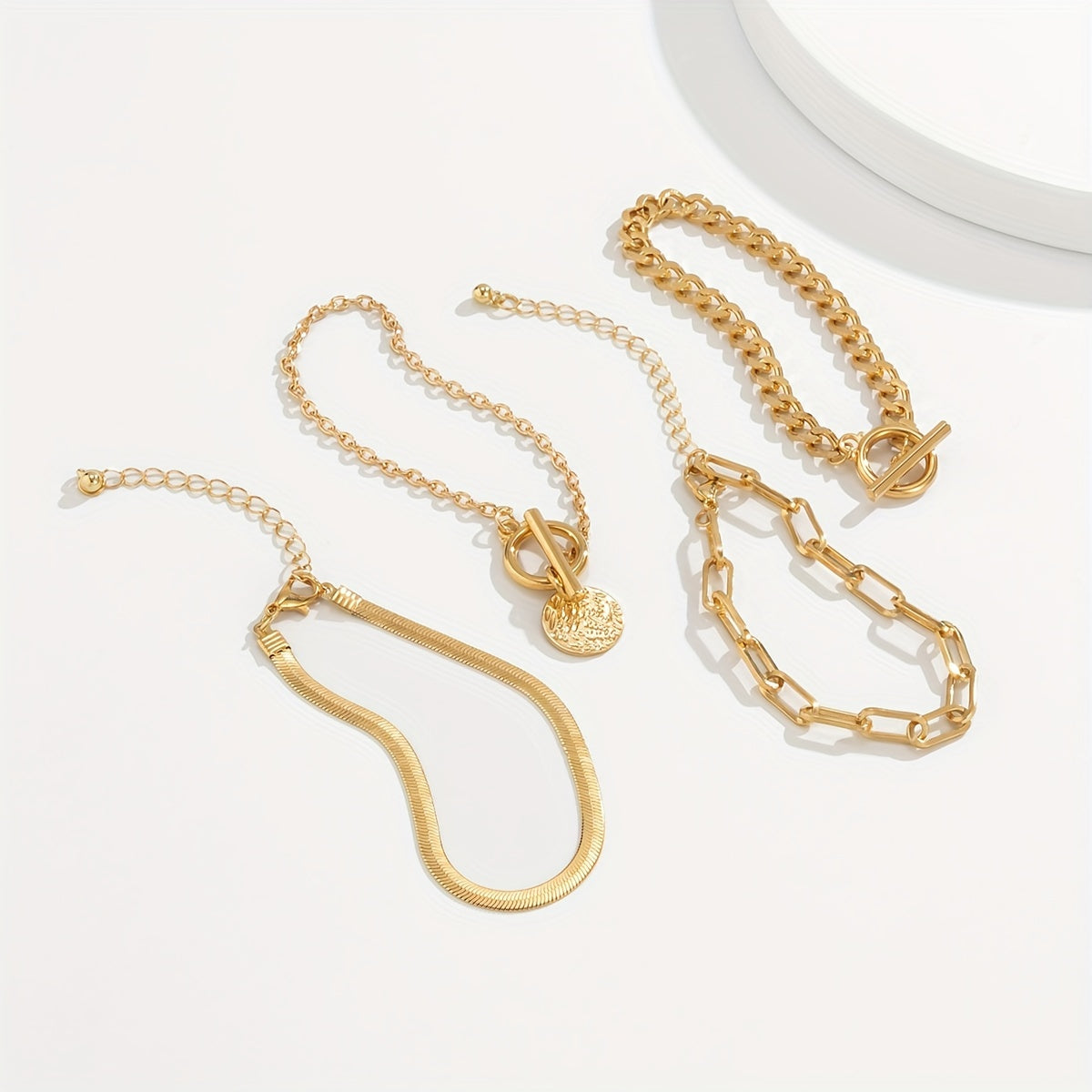 4pcs/set Golden Alloy Punk Chic Hollow Chain Bracelet - Fashionable Unique Accessory for Daily Wear, Party and Gift Idea - Stylish, Durable, Versatile, and Affordable Ladies' Jewelry