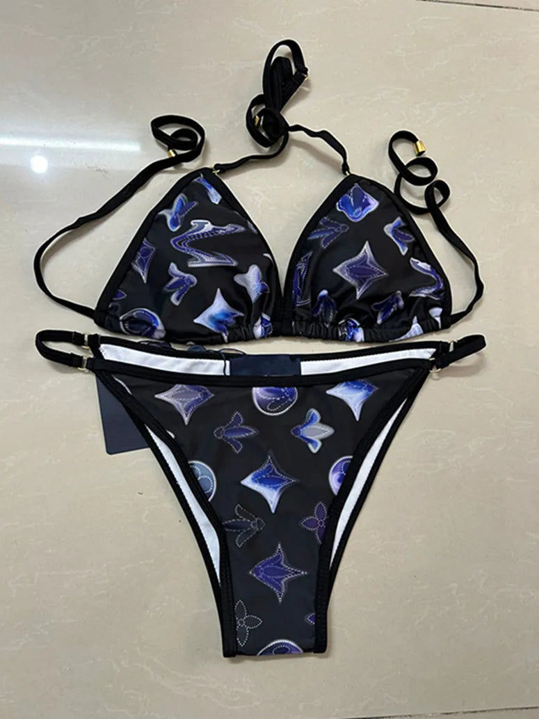 Women Black One Piece Swimwear Designer Padded Bikinis ss Summer Beach Swim Biquinis Letter Print Vacation Hot Spring Bathing Suit #3288