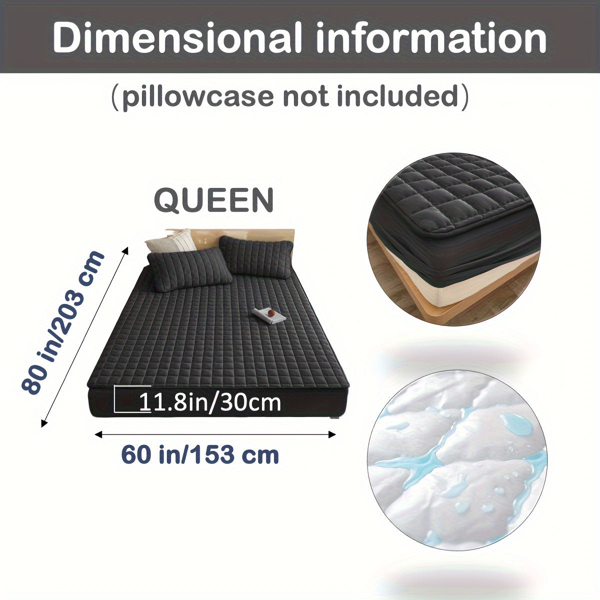 1pc Deluxe Hypoallergenic Mattress Protector - Deep Pocket, Quilted, Waterproof and Soft, for Comfortable Sleep in Bedroom or Guest Room
