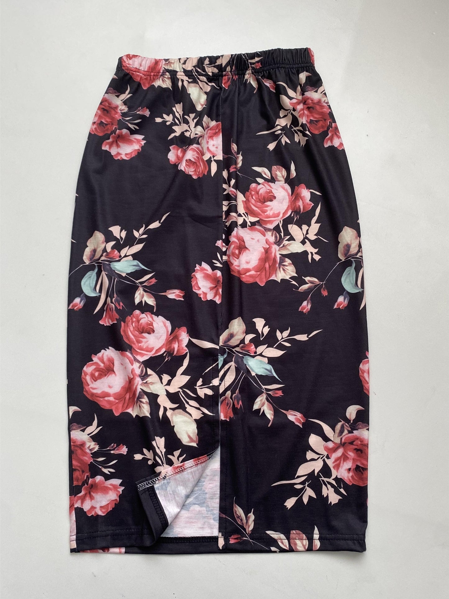 Floral Print High Waist Skirt, Casual Slim Midi Skirt, Women's Clothing