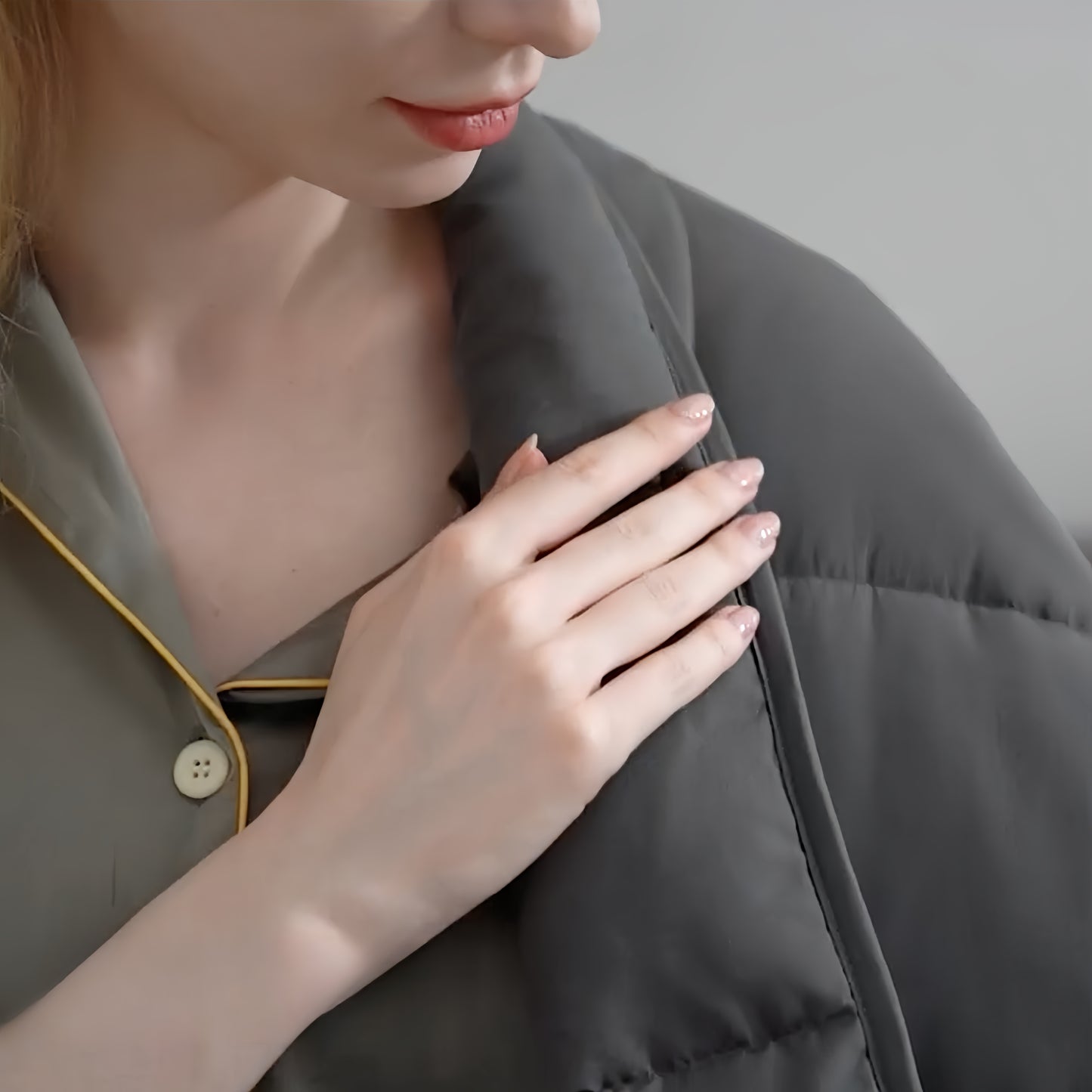 1pc Weighted Blanket For Adults (15 Lbs, Grey) Adults Weighted Blanket For Sleeping Perfect For 140-160 Lbs, Breathable Blanket With Premium Glass Bead, Machine Washable