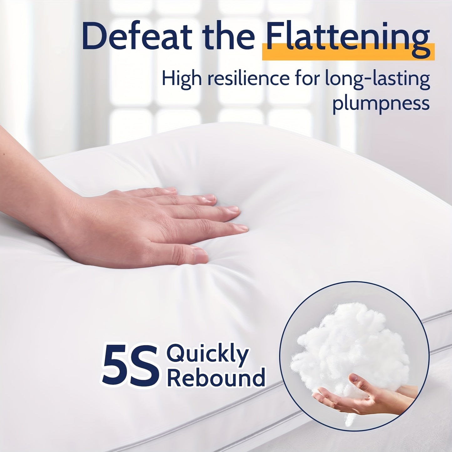 Premium Bed Pillows 2 pack, Fluffy and Supportive 7D Down Alternative Bed Pillow, Stomach or Side Sleepers, Luxury Soft Hotel Quality Relief Neck Head and Shoulder Pain, Machine Washable