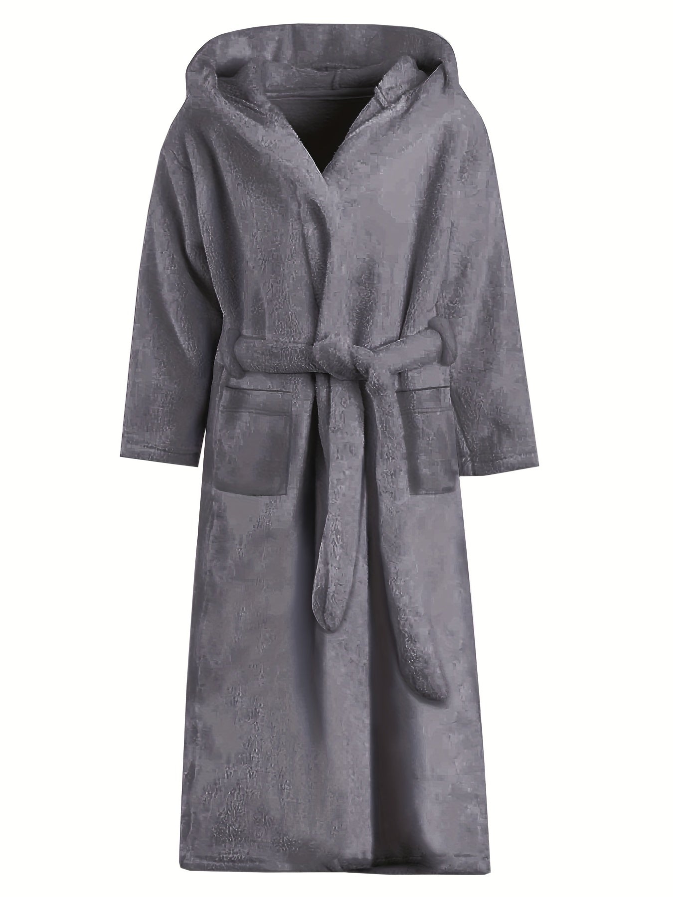 Ultra-Soft Men's Fleece Robe - Hooded Home Pajamas with Pocket, One-Piece Kimono Style Night-Robe for Warmth and Comfort After Bath - Cozy Winter Loungewear for Relaxation