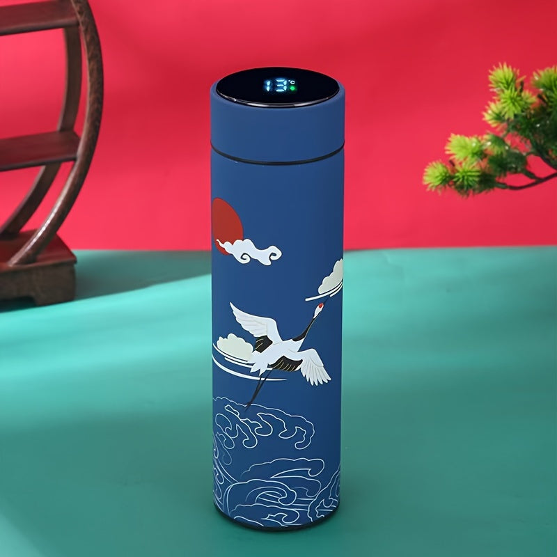 1PC Retro-Style 500ml/16.9oz Stainless Steel Vacuum Insulation Cup - Keeps Drinks Hot/Cold for Hours, Travel-Friendly, Spill-Proof, Durable, Suitable for Office, Campus, Home and Outdoor Activities