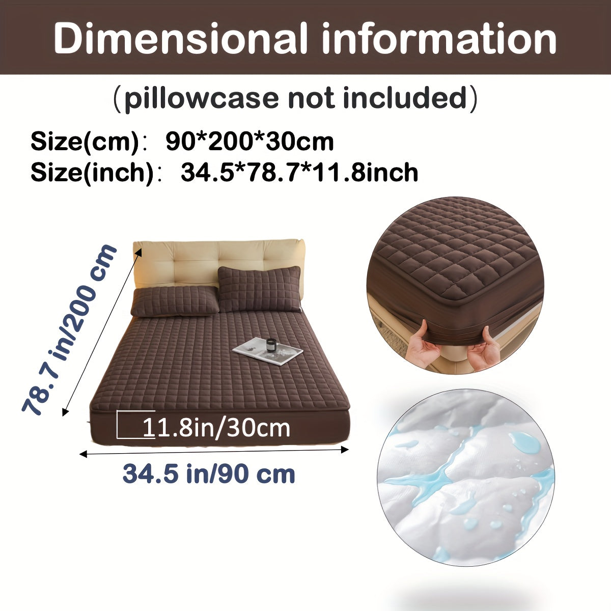 1pc Deluxe Hypoallergenic Mattress Protector - Deep Pocket, Quilted, Waterproof and Soft, for Comfortable Sleep in Bedroom or Guest Room