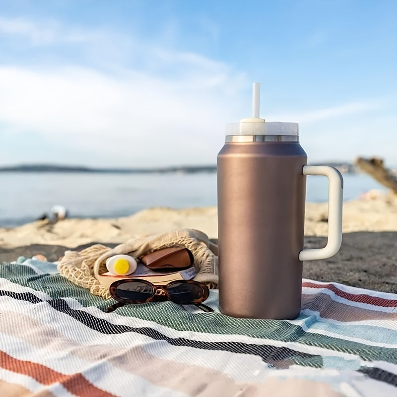64oz Coffee Travel Mug Insulated Mug Large Capacity Car Mug Double Wall Stainless Ice Master Mug Steel Belt Handle