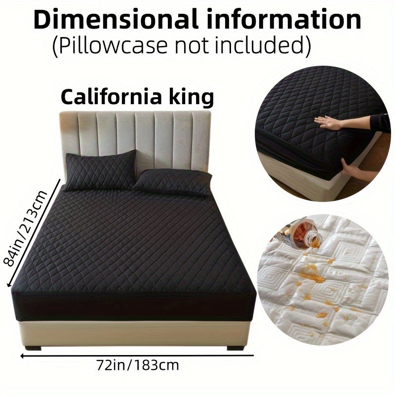 1pc Solid Color Luxurious Mattress Protector - Waterproof, Soft & Cozy Cover - Non-slip All-inclusive Guest Room Bedding - Excludes Pillowcase & Pillow Insert