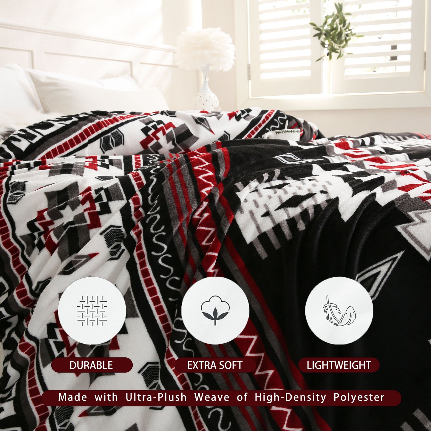 1pc Boho Pattern Blanket, 200GSM Bohemian Ethnic Style Flannel Blanket For All Season, Soft Warm Throw Blanket Nap Blanket For Couch Sofa Office Bed Office Camping Travelling Home Decor