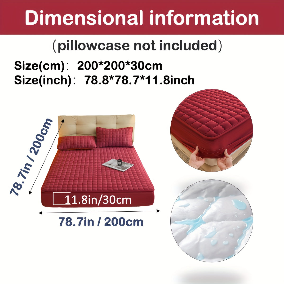 1pc Deluxe Hypoallergenic Mattress Protector - Deep Pocket, Quilted, Waterproof and Soft, for Comfortable Sleep in Bedroom or Guest Room