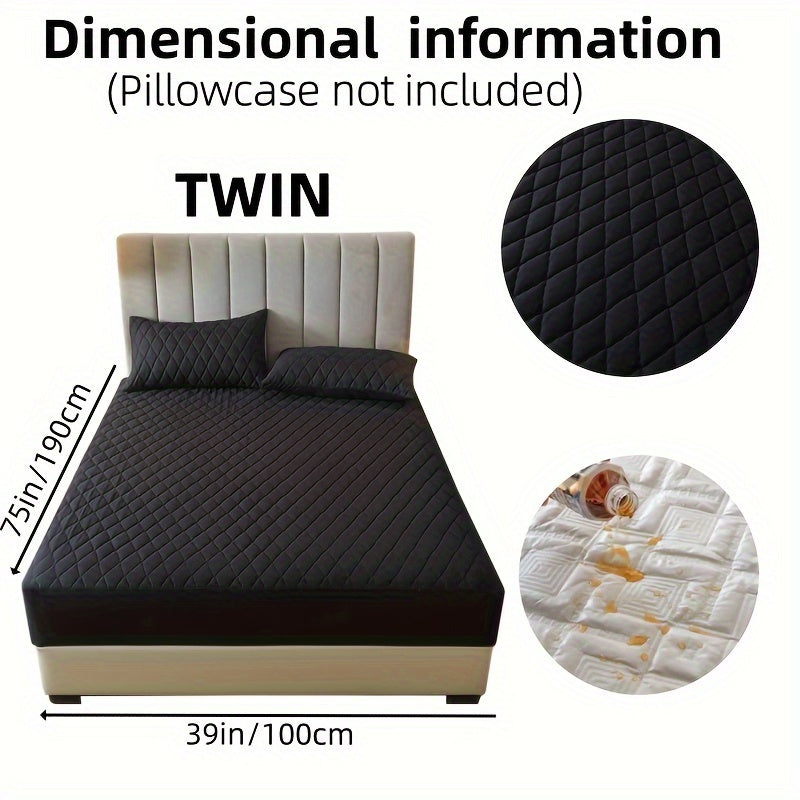 1pc Solid Color Luxurious Mattress Protector - Waterproof, Soft & Cozy Cover - Non-slip All-inclusive Guest Room Bedding - Excludes Pillowcase & Pillow Insert