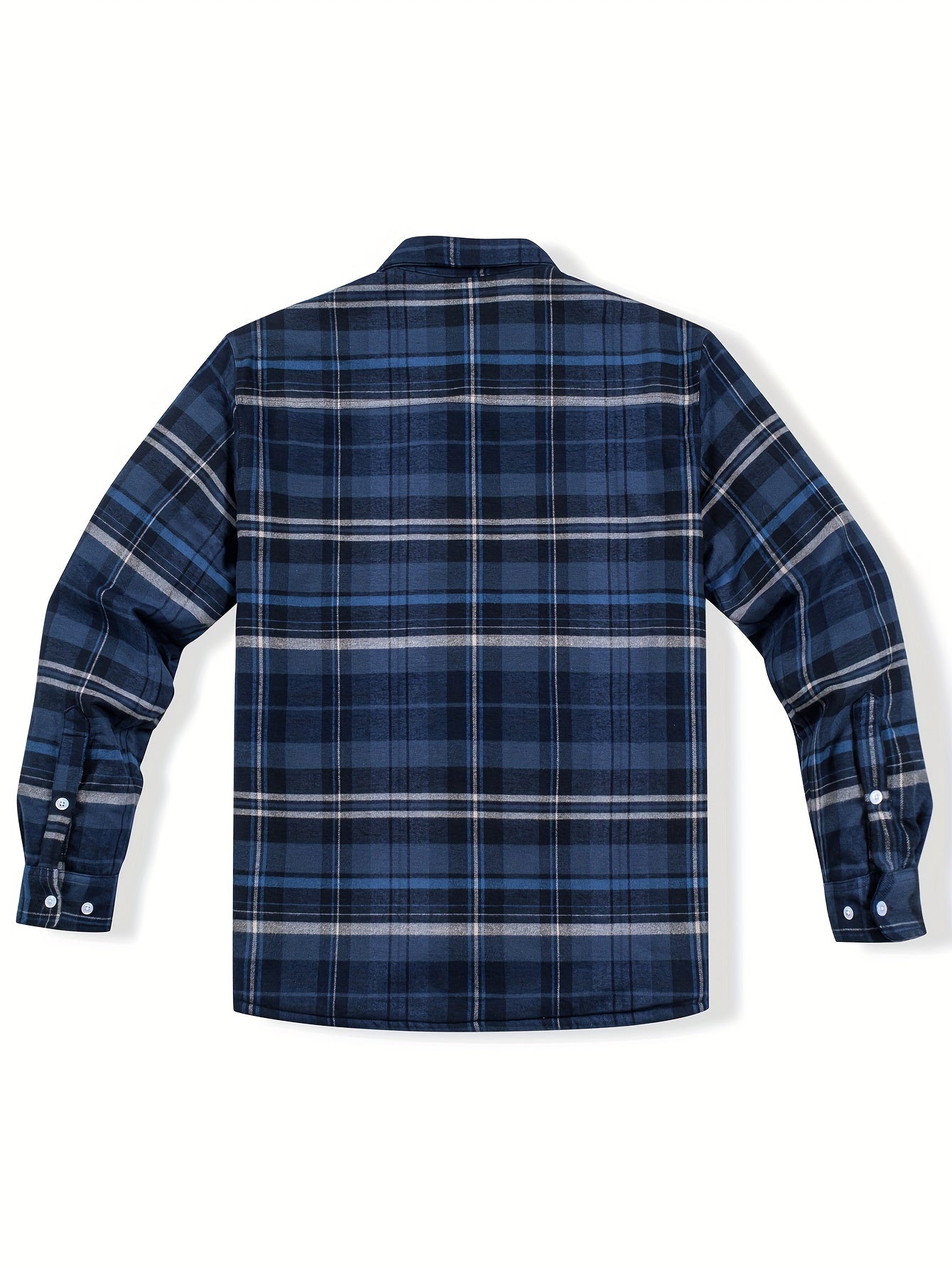 Big And Tall Men's Flannel Shirt Jacket Winter Turn-Down Collar Long Sleeve Fleece Lined Warm Classic Plaid Design 5 Pocket Shirt Jacket Button Front Adjustable Cuffs Soft Comfortable For Hiking Camping Fishing Dating Work Fleece Shirt Jacket
