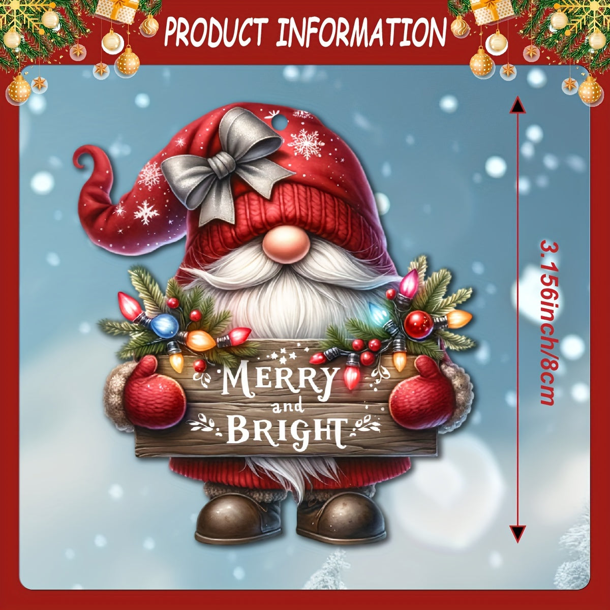 12 PCS Handcrafted Wooden Christmas Gnome Hanging Ornaments - No Batteries Required, Perfect Gift for the Holiday Season