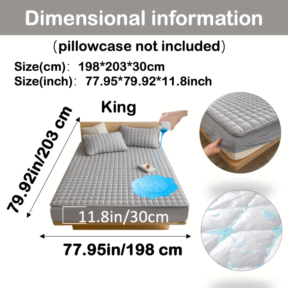 1pc Deluxe Hypoallergenic Mattress Protector - Deep Pocket, Quilted, Waterproof and Soft, for Comfortable Sleep in Bedroom or Guest Room