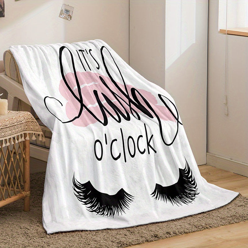 1pc Abstract Eyelashes Nap Blanket, Soft Air Conditioning Throw Blanket For Couch Bed Sofa Travelling, Birthday Gift