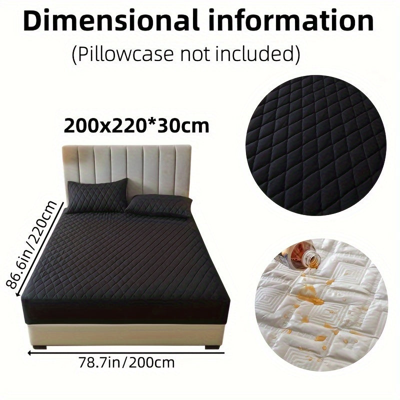 1pc Solid Color Luxurious Mattress Protector - Waterproof, Soft & Cozy Cover - Non-slip All-inclusive Guest Room Bedding - Excludes Pillowcase & Pillow Insert