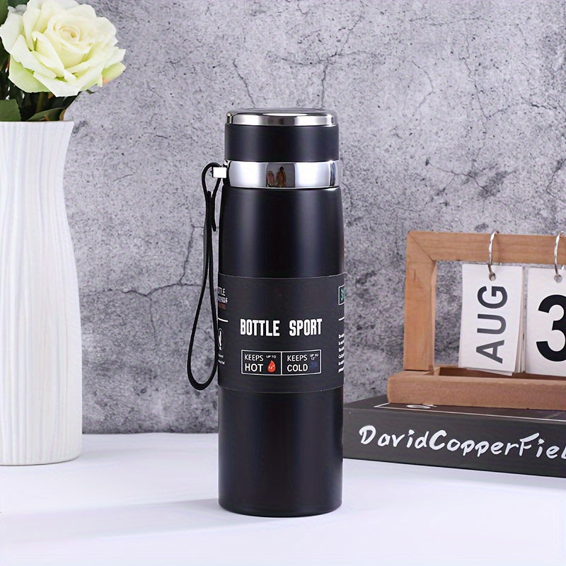 35oz Stainless Steel Insulated Mug - Leakproof, Portable Travel Jug with Sling for Outdoor Sports & Climbing