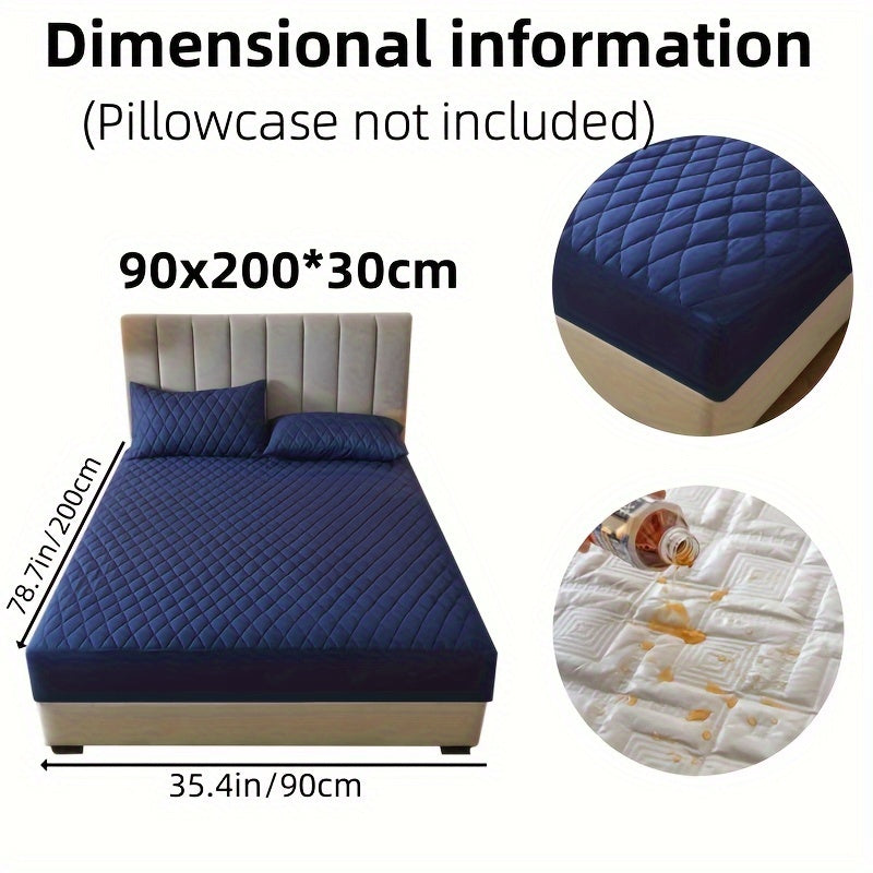 1pc Solid Color Luxurious Mattress Protector - Waterproof, Soft & Cozy Cover - Non-slip All-inclusive Guest Room Bedding - Excludes Pillowcase & Pillow Insert