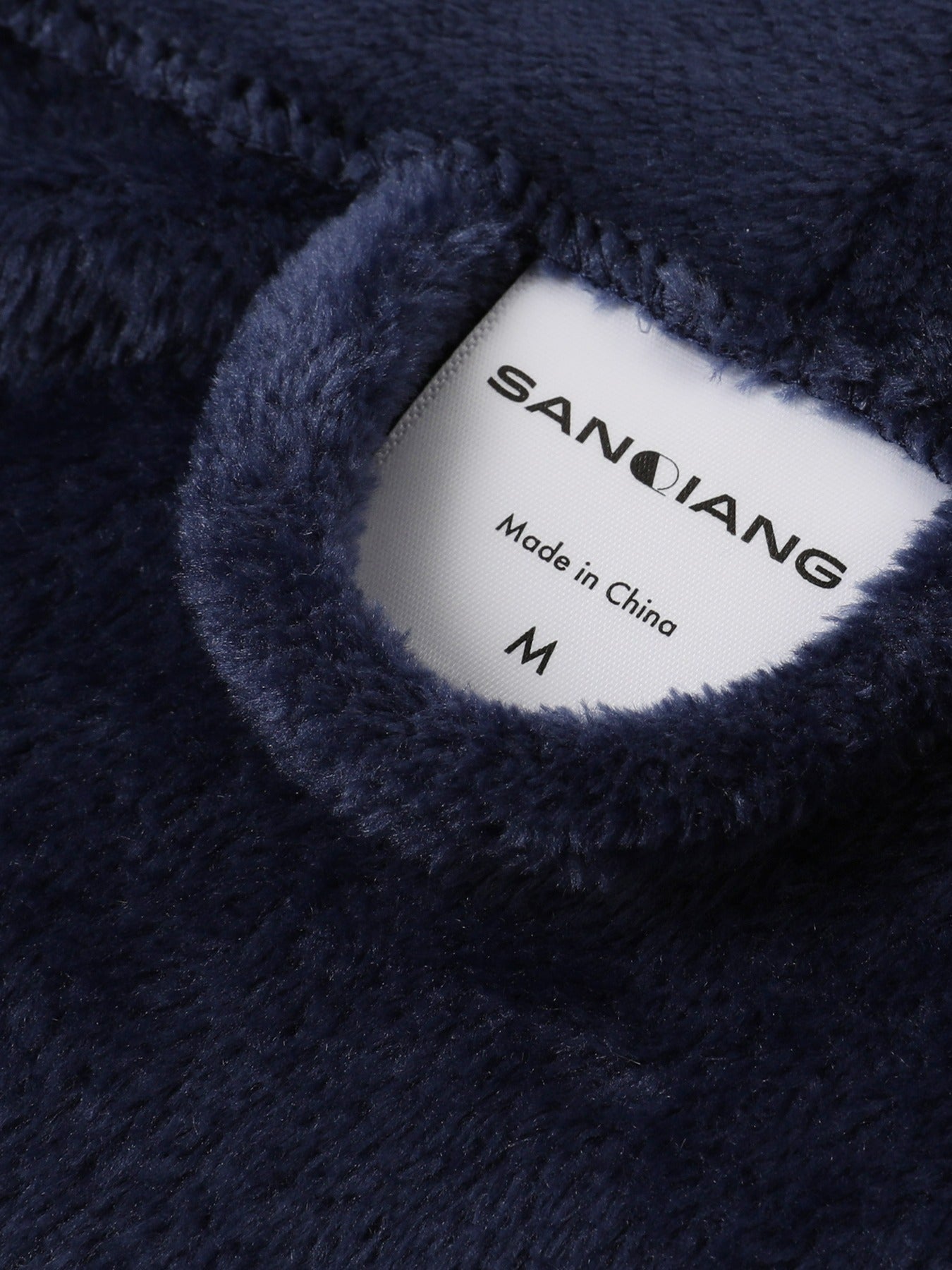 SANQIANG Men's Navy Blue Shawl Collar Bathrobes