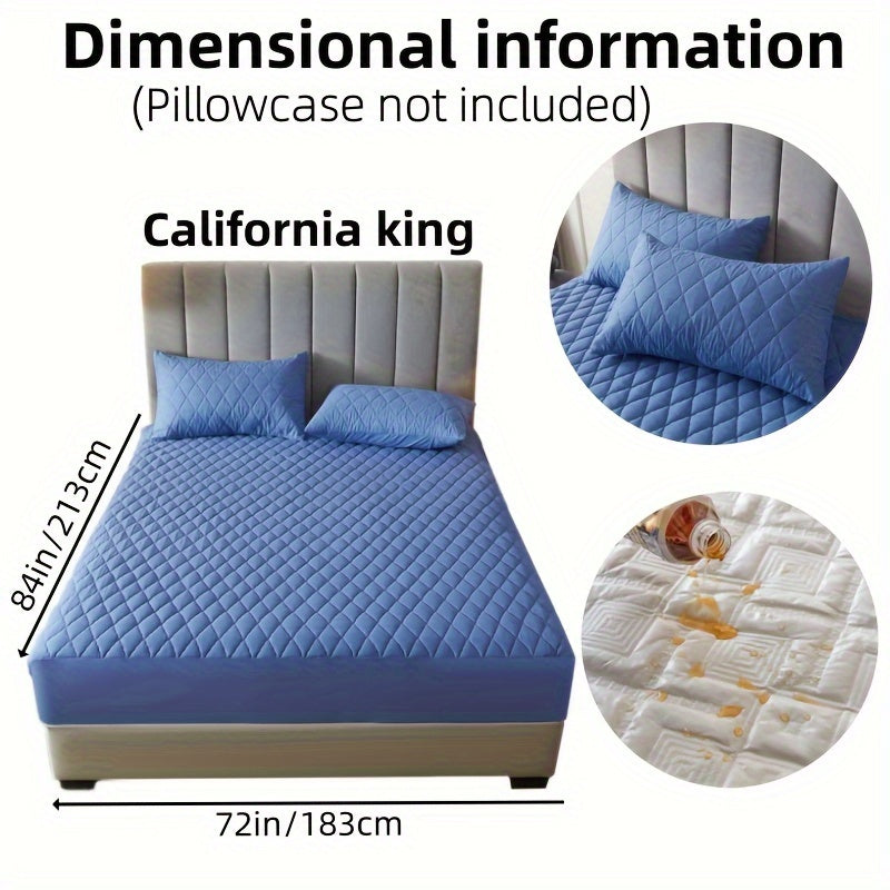 1pc Solid Color Luxurious Mattress Protector - Waterproof, Soft & Cozy Cover - Non-slip All-inclusive Guest Room Bedding - Excludes Pillowcase & Pillow Insert