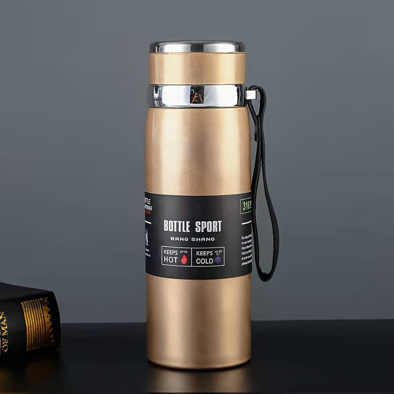 35oz Stainless Steel Insulated Mug - Leakproof, Portable Travel Jug with Sling for Outdoor Sports & Climbing