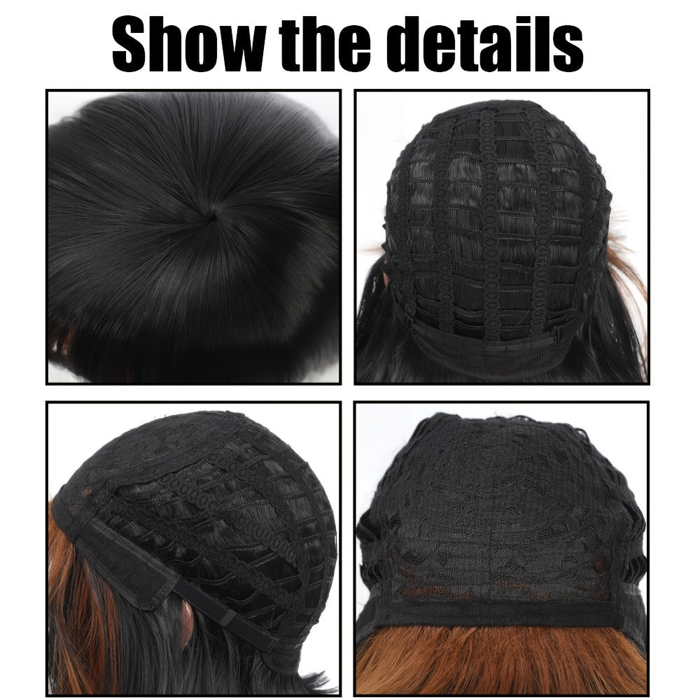 10 Inch Vibrant Short Bob Wigs with Bangs - Heat Resistant, Straight, Ombre, Synthetic Hair Replacement Wigs for Women - Perfect for Daily Wear, Party, Halloween, and Cosplay