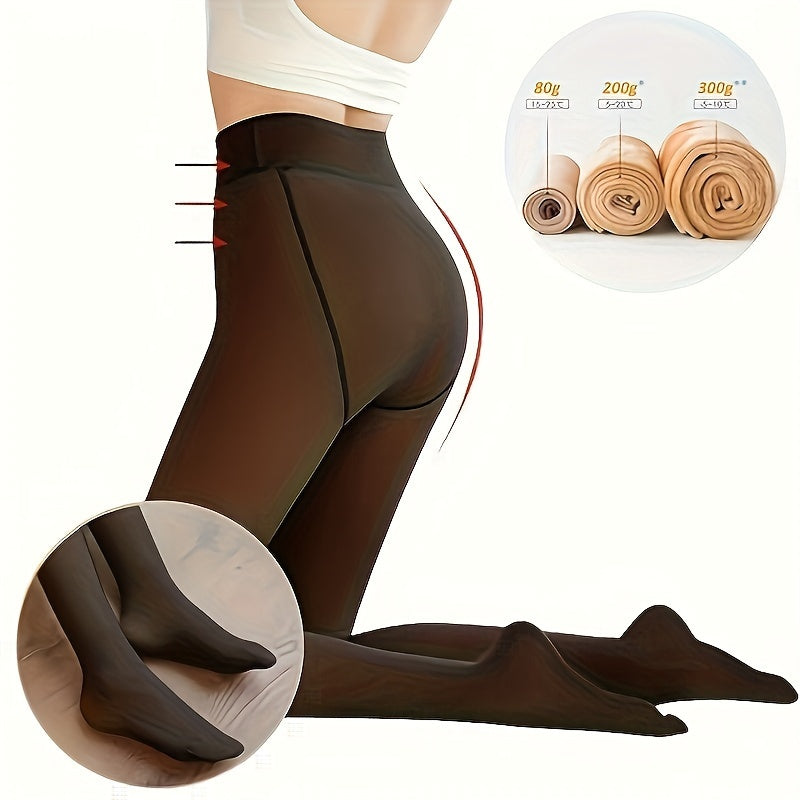 Cozy Thermal Tights for Women - Soft Fleece-Lined, High-Waist, Elastic Leggings for Warmth and Comfort - Perfect for Fall and Winter Seasons
